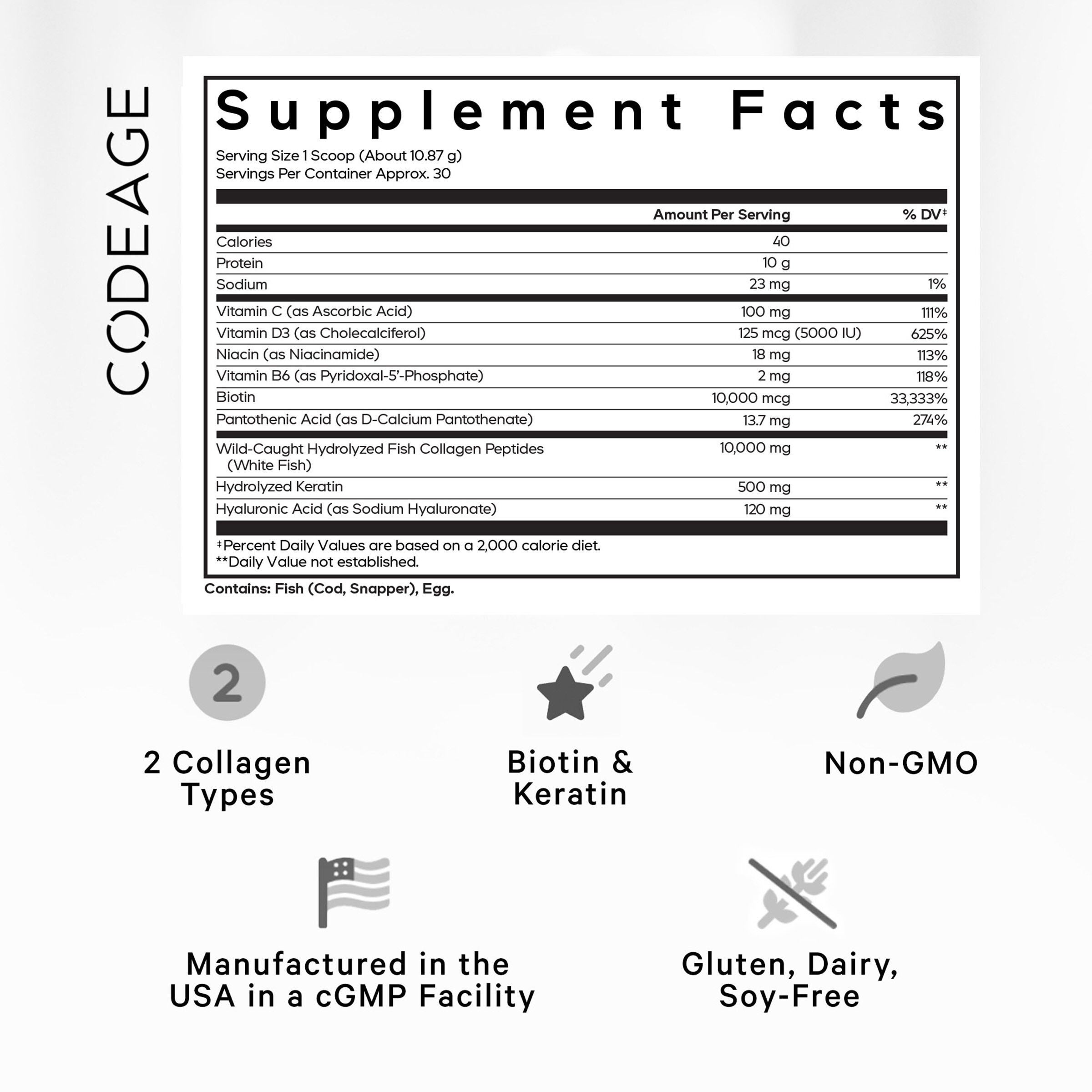 Marine Collagen Peptides - Unflavored - 11.50 oz. (30 Servings)